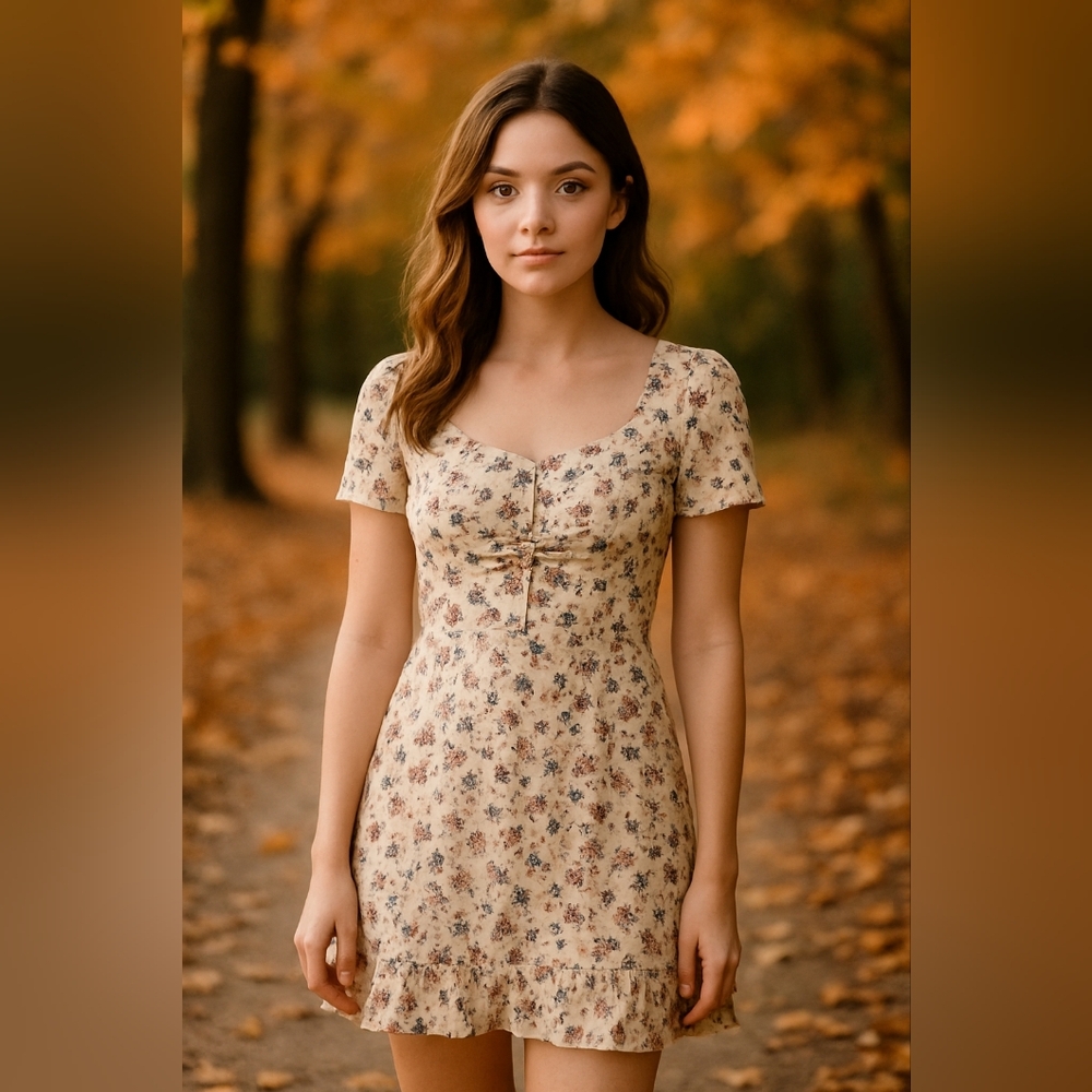 Floral Beige Dress